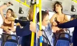 Belediye otobüsünde pes dedirten kavga! 2 kadın saç baş birbirine girdi