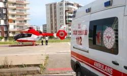 Kalp krizi geçiren 82 yaşındaki kadın ambulans helikopter ile hastaneye ulaştırıldı