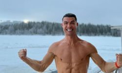 Ronaldo eksi 20 derecede havuza girdi!