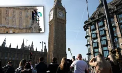 İkonik Big Ben kulesine tırmanıp Filistin bayrağı açtı