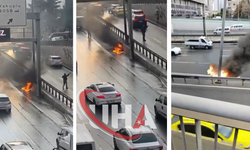 Beylikdüzü’nde Motosiklet Alev Alev Yandı