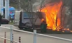 İstanbul - Şile'de Hafif Ticari Araçta Yangın Çıktı