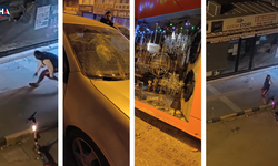 Şüpheli, Taşla Çevredeki Araç Ve İş Yerlerine Zarar Verdi