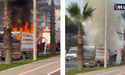Hareket Halindeyken Alev Alan Kamyonet Yandı