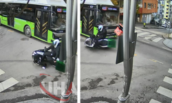 Belediye Otobüsü ile Motokurye Kaza Yaptı