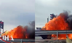 Tekirdağ’da Seyir Halindeki Otomobil Alev Aldı