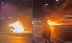 Esenyurt D-100’de Hafif Ticari Araç Alev Alarak Yandı