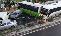 Zonguldak’ta Buzlanma Nedeniyle 5 Araç Birbirine Girdi