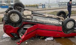 Ağaca Çarpan Otomobil Takla Attı; Sürücü Yaralı