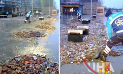 Bakırköy’de Lodosla Sahile Taşınan Atıklar Temizlendi