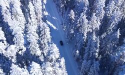 Beyaza Bürünmüş Menderesler Dronla Havadan Görüntülendi