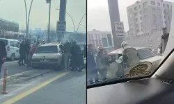 Ankara’da Direğe Çarpan Otomobilin Sürücüsü Yaralandı