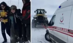Yolu Kapalı Köyde Rahatsızlanan Kadın Hastaneye Ulaştırıldı
