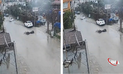 Su Birikintisine Giren Motosiklet Devrildi: 1 Yaralı