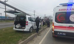 Hafif Ticari Araç Aydınlatma Direğine Çarptı: 2 Yaralı