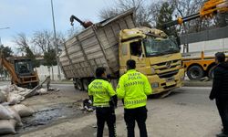 Devrilen Kamyon Park Halindeki Araçları Ezdi