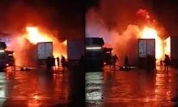 Artvin’de Park Halindeki TIR’lar Yandı