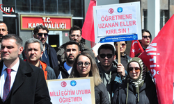 Kars'ta Öğretmenler Okul Saldırılarını Protesto Etti
