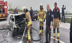 Feci Kaza: Alev Alan Otomobilden Yaralı Olarak Kurtarıldı