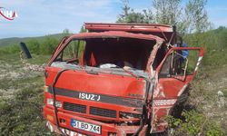 Kastamonu’da Kontrolden Çıkan Kamyonet Takla Attı