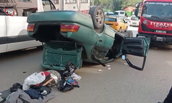 Bursa'da Direksiyon Hakimiyetini Kaybeden Araç Takla Attı: 1 Yaralı