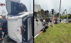 Giresun'da Kontrolden Çıkan Kamyonet Direğe Çarptı: 4 Yaralı