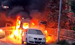 Avcılar’da Korkutan Yangın: Servis Minibüsü Alevlere Teslim Oldu