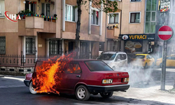 Tekirdağ'da Seyir Halindeki Otomobil Alev Alev Yandı