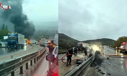 Afyonkarahisar'da Bariyere Çarpan Otomobil Alev Topuna Döndü: 1 Ölü, 1 Yaralı