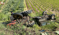 Manisa'da Şarampole Yuvarlanan Traktörün Sürücüsü Hayatını Kaybetti