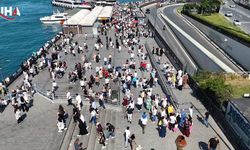 Eminönü’ndeki Bayram Yoğunluğu Havadan Görüntülendi