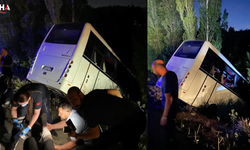 Ankara’da Ters Şeride Giren Otomobil Servis Aracını Şarampole Uçurdu