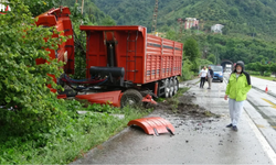 Giresun'da Kamyon Evin Bahçesine Girdi