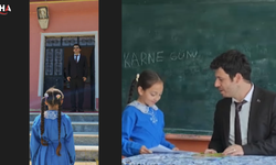 Okulun Tek Öğrencisi İlayda, Karnesini Öğretmeninden Aldı