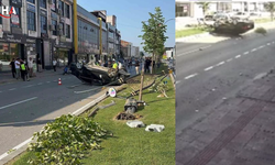 Bursa'da Takla Atan Otomobilde 2 Kişi Yaralandı