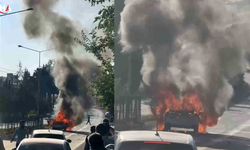 Adıyaman Gölbaşı Yolunda, Seyir Halindeki Araçta Yangın Çıktı