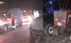 Manisa'da Traktör Ve Otomobil Çarpıştı: 4 Yaralı