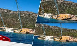 Bodrum’da Deniz Faciasından Dönüldü: 36 Metrelik Dev Tekne Kayalıklara Çarpıp Yan Yattı, 11 Kişi Son Anda Kurtarıldı