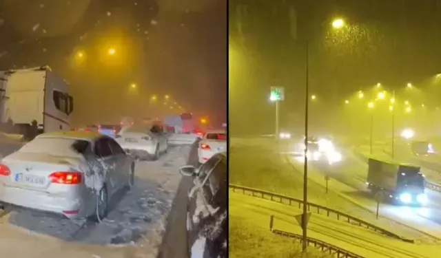 Bolu'da kar hayatı olumsuz etkiledi! Anadolu Otoyolunda ulaşım durdu