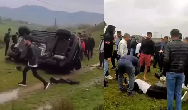 Otomobil, Bariyerlere Çarpıp Şarampole Devrildi: 5 Yaralı