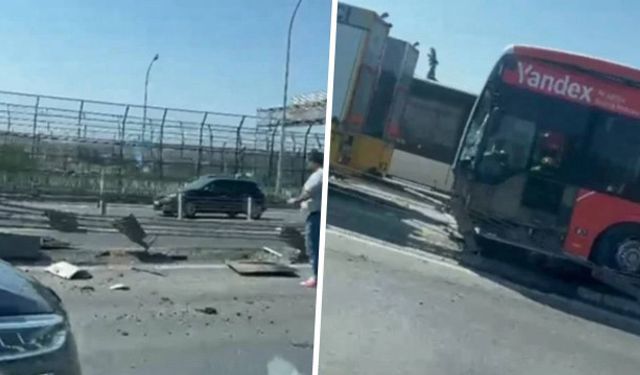 Haliç Köprüsü'nde Metrobüs Kazası! Bariyerler Paramparça Oldu