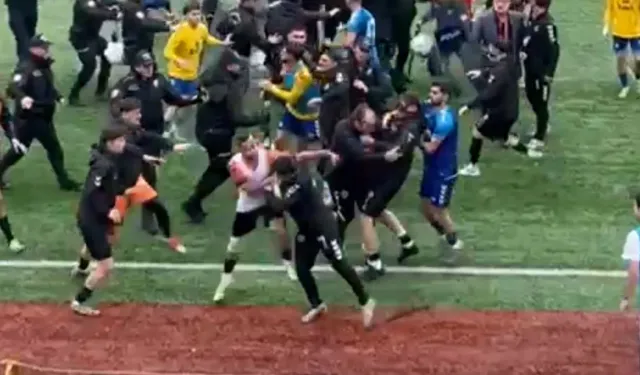 BAL mücadelesinde saha karıştı: Yumruklar havada uçtu