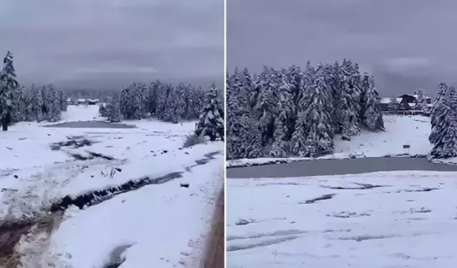 Bolu Arkut Dağı’nda Kar Yağışı Devam Ediyor: Kalınlığı 10 Santimetreye Ulaştı