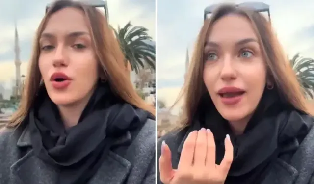 Ukraynalı genç kız, video çekerek Ayasofya'daki uygulamaya tepki gösterdi