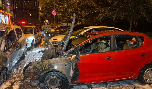 İstanbul - Beşiktaş'ta Park Halindeki Dört Araç Alev Aldı