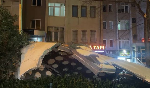 Beylikdüzü’nde Binanın Dış Cephesi Uçtu, Ataşehir’de Ağaç Devrildi