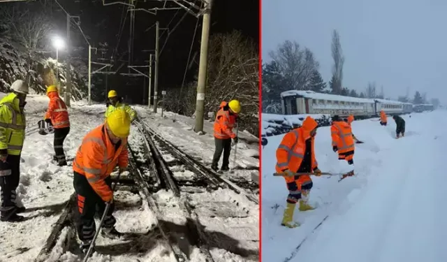 Ankara’da Demir Yollarında Yoğun Kar Mesaisi