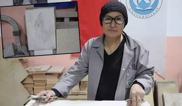 Hat Sanatı Hocası Tarihi Bahçede Taşa Şekil Veriyor