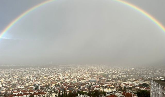 Sağanağın Ardından Bursa’da Kartpostallık Gökkuşağı