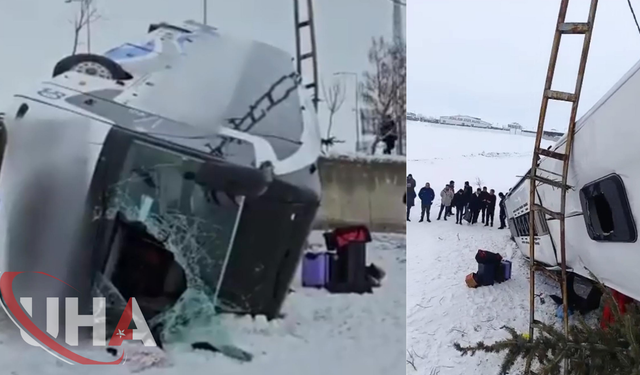 Ağrı Patnos’ta Yolcu Otobüsü Devrildi: 16 Kişi Yaralandı